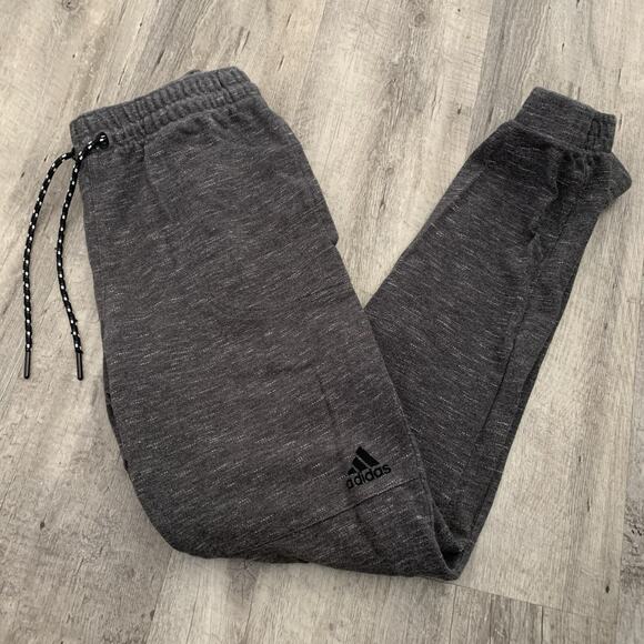 Adidas Joggers Mens Size Medium Gray Heather Woven Elastic Waist / Ankles Pants - Picture 1 of 7